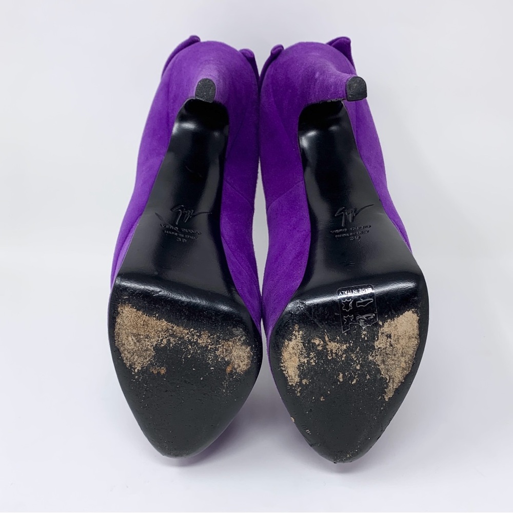 Giuseppe Zanotti Vintage Debra Suede Platform Pumps (Sz EU 39) Bow-Back Purple - Picture 14 of 16